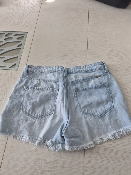 KanCan Light Blue Distressed Denim Shorts - Picture 2 of 4
